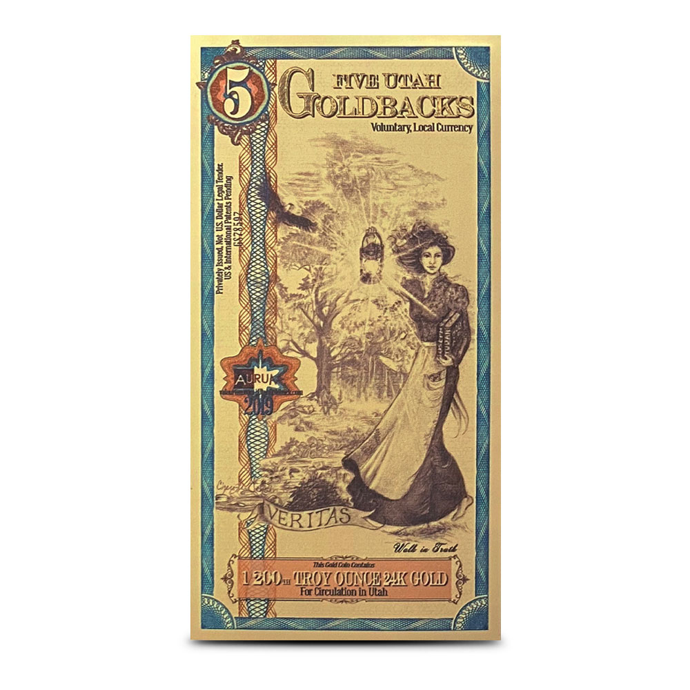 Buy 5 Utah Goldback Gold Note (New) | BullionMax ™