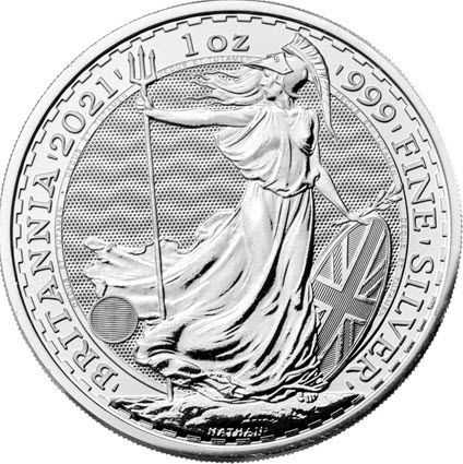 The new 2021 Britannia 1oz silver bullion coin. Photo courtesy of The Royal Mint.