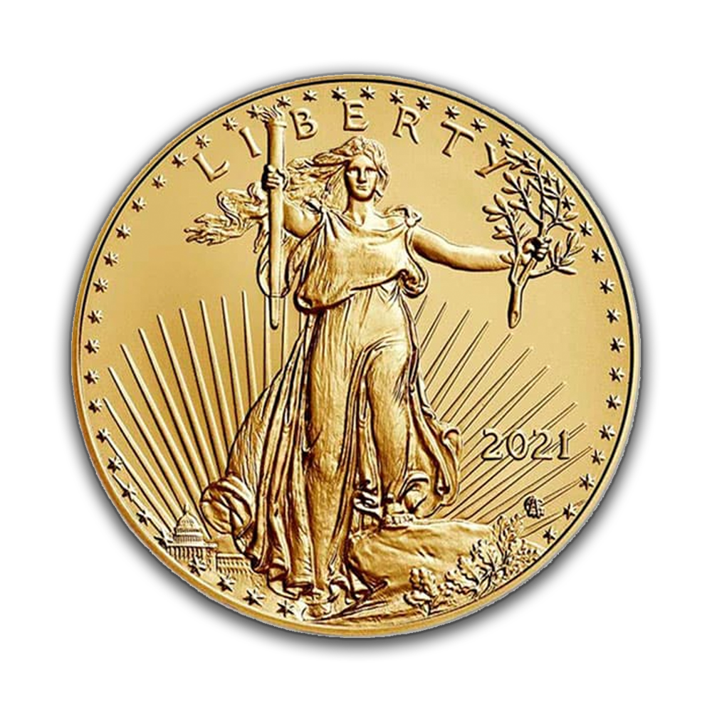 2021 Gold american eagle coin 1 oz obverse image