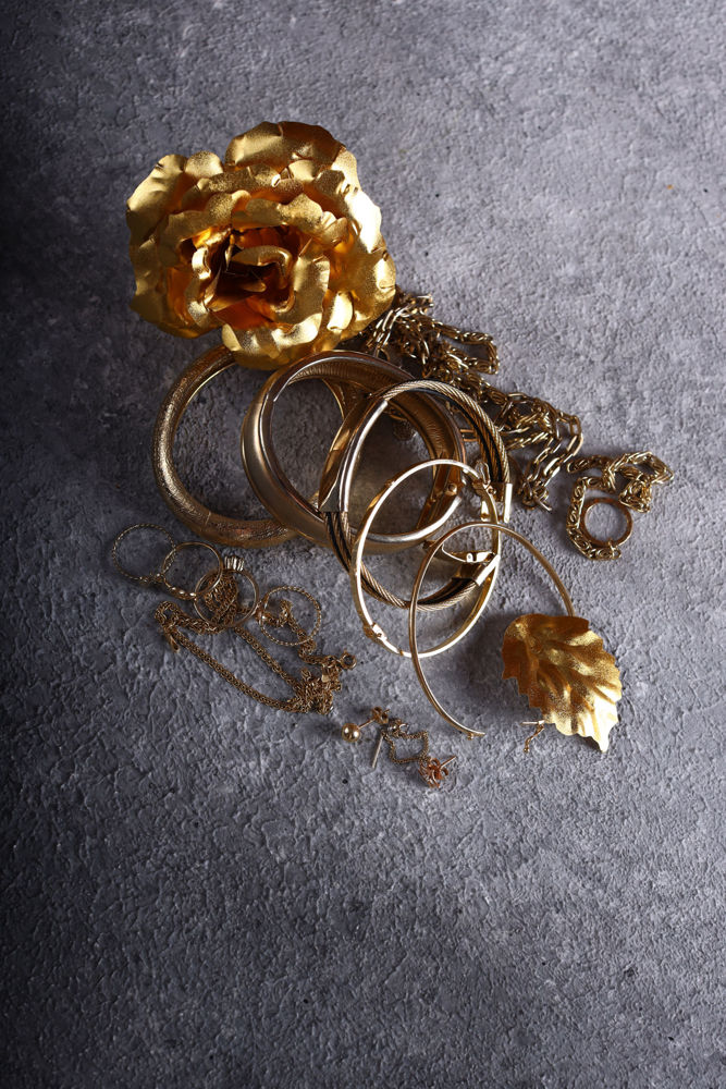 various gold jewerly