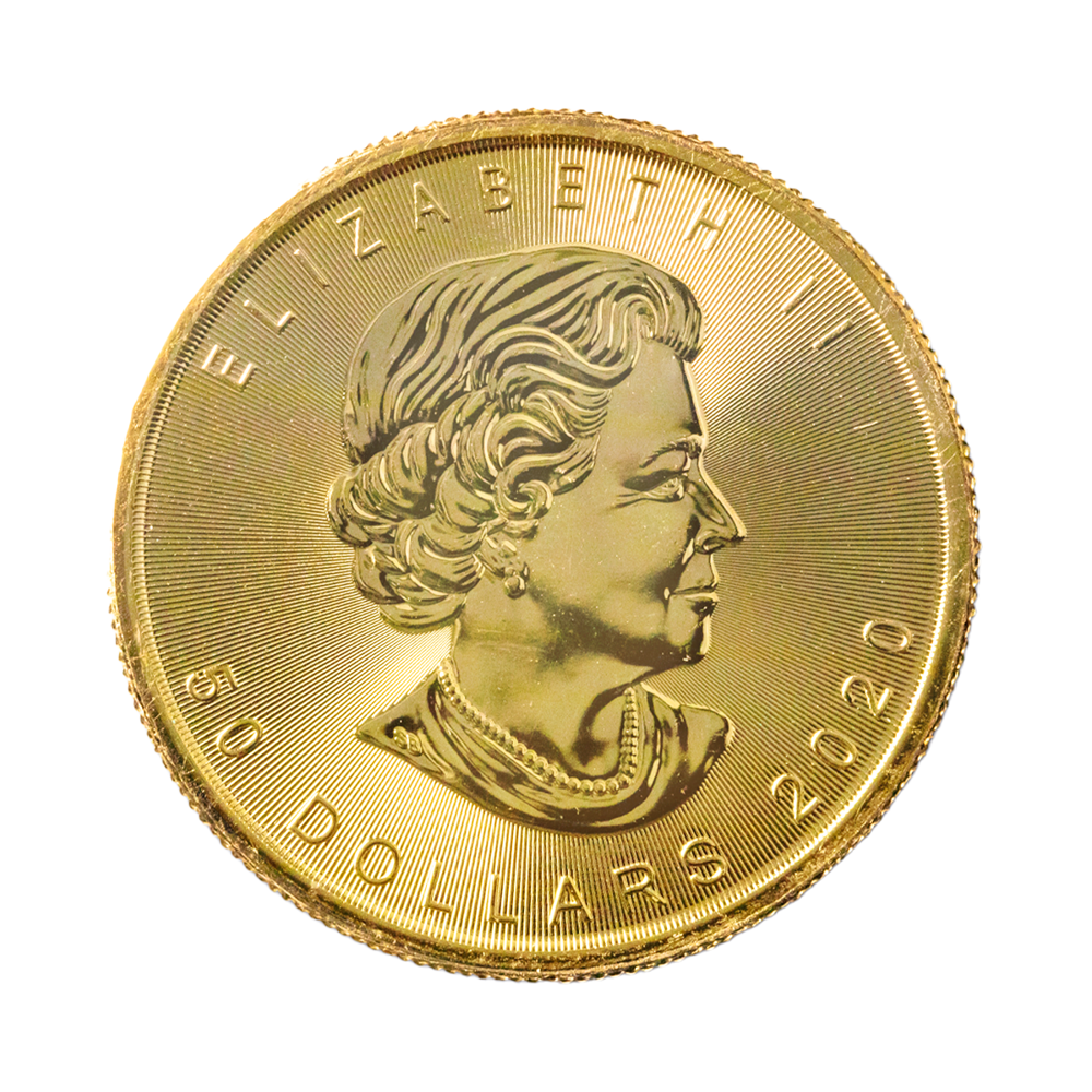 gold Canadian maple leaf coin