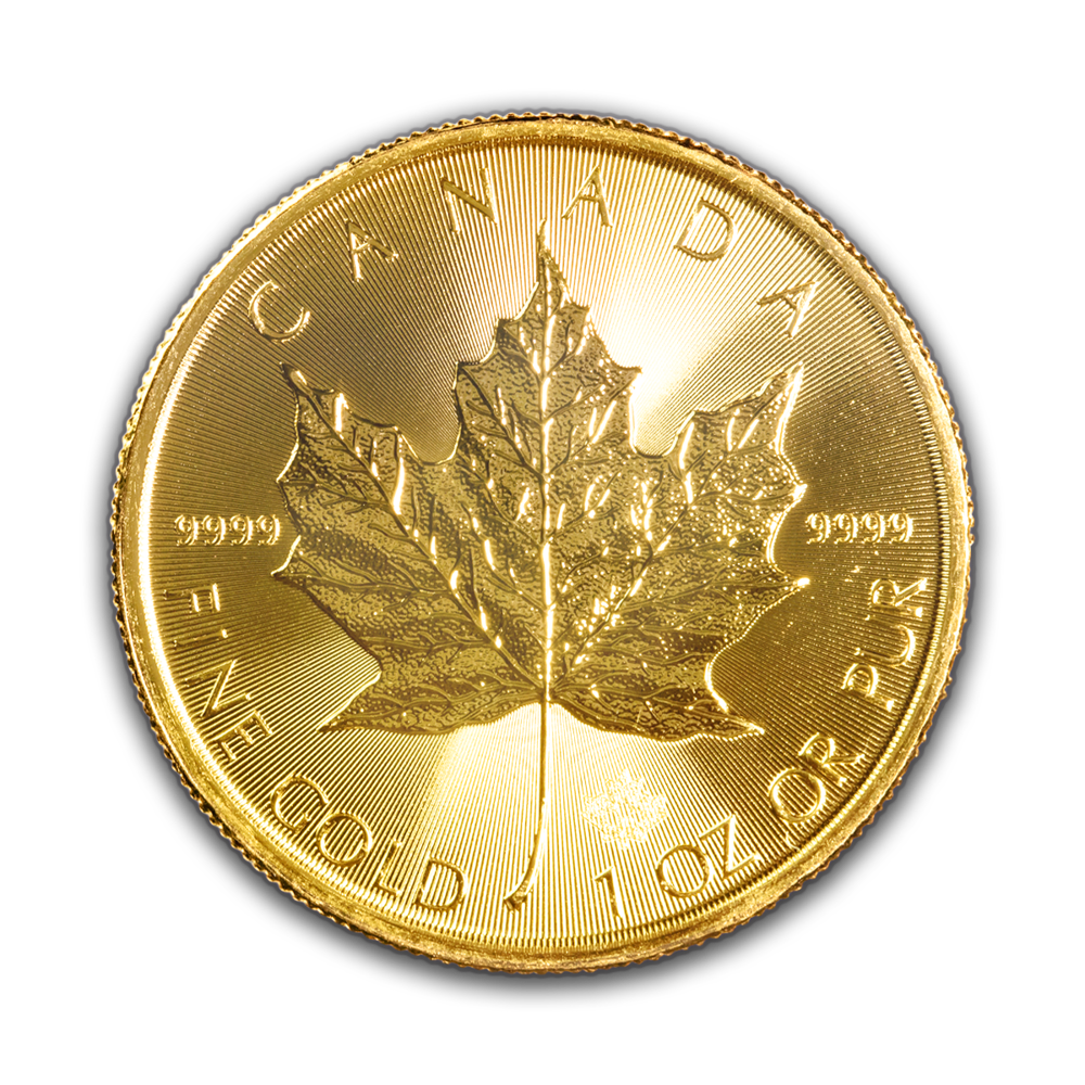 gold canadian maple leaf