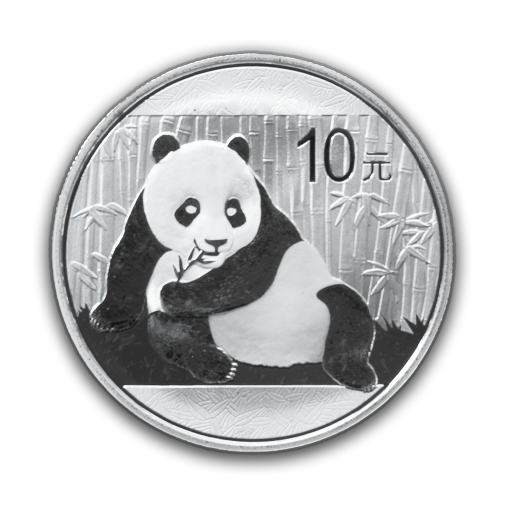 1 oz silver chinese panda coin reverse image