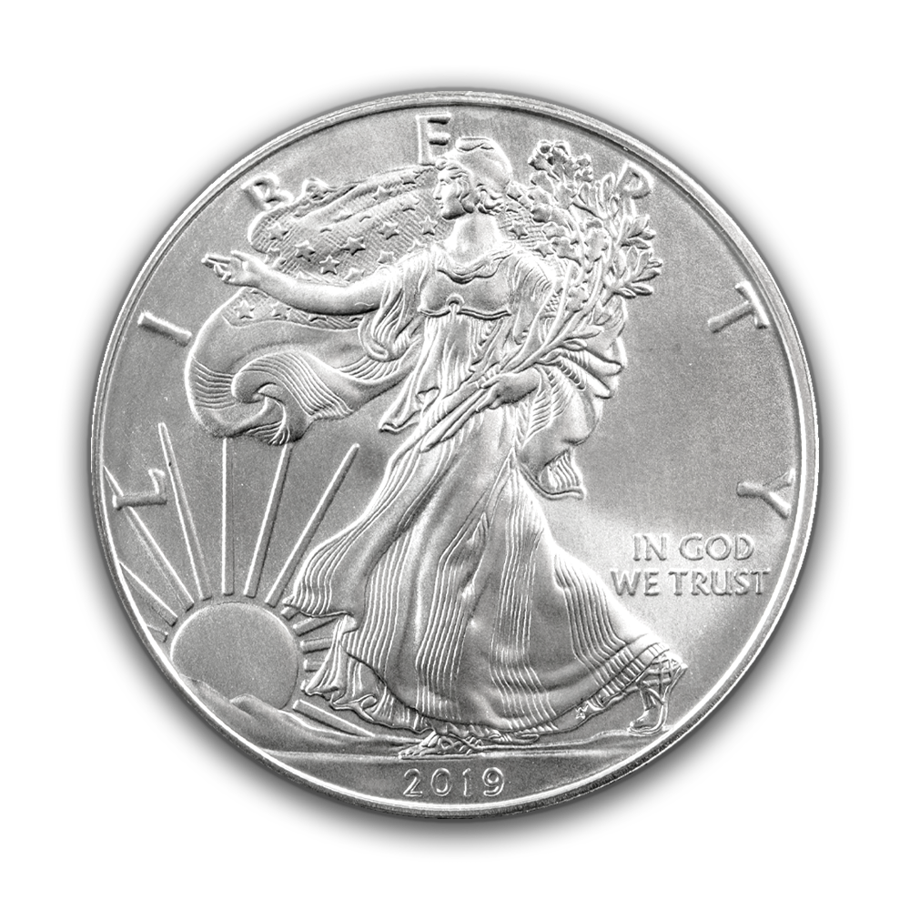 silver american eagle coin obverse image