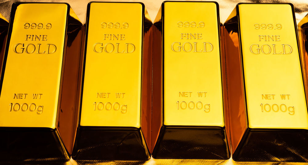 four 1 kg gold bars