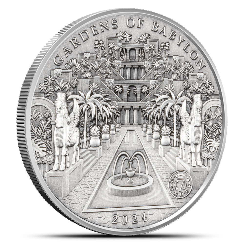 Buy 2024 100 Gram Solomon Islands Antique Multilayer Gardens of Babylon  Silver Coin (Box + CoA) | BullionMax ™