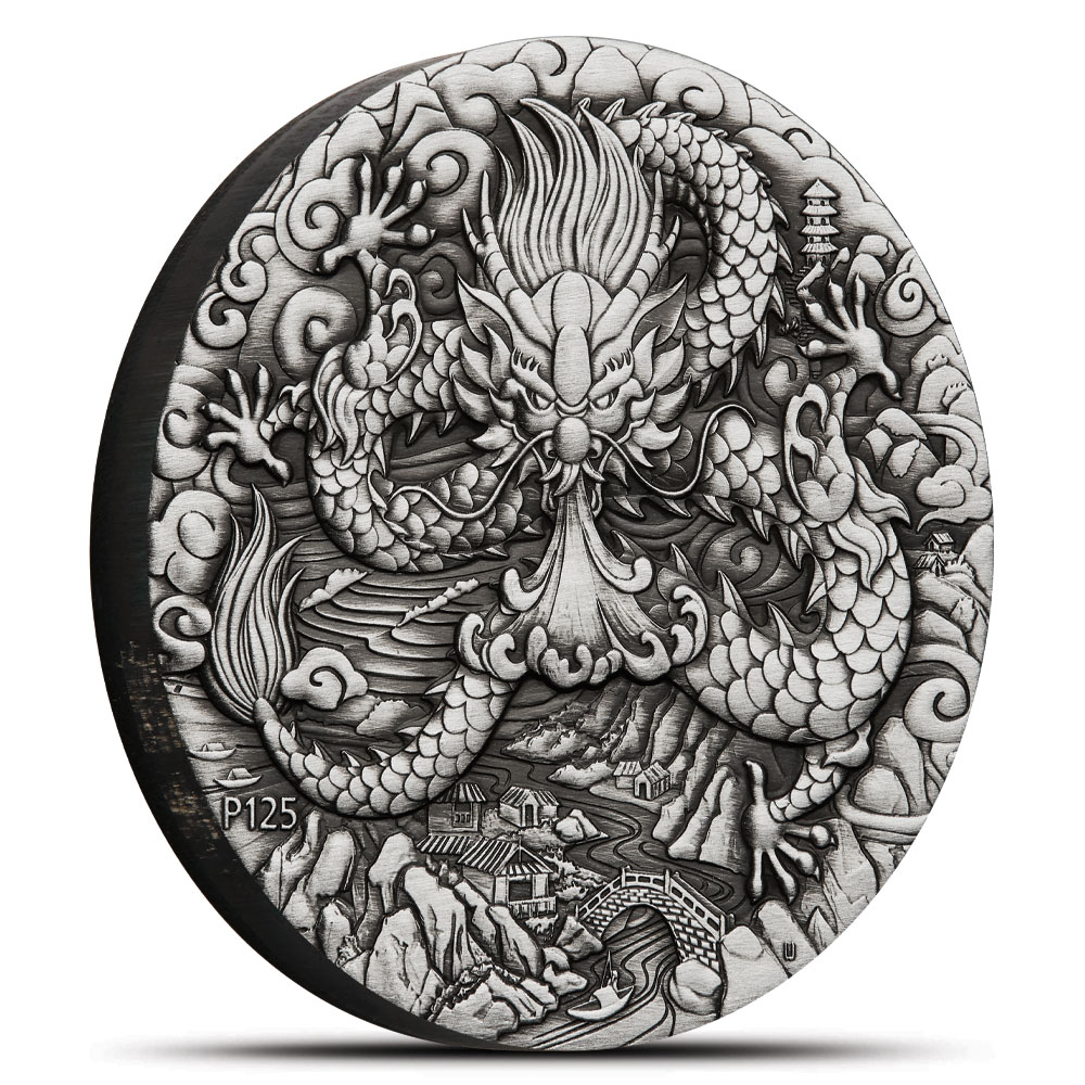 Buy 2024 2 oz Antique Australian Silver Lunar Dragon Coin (Box +