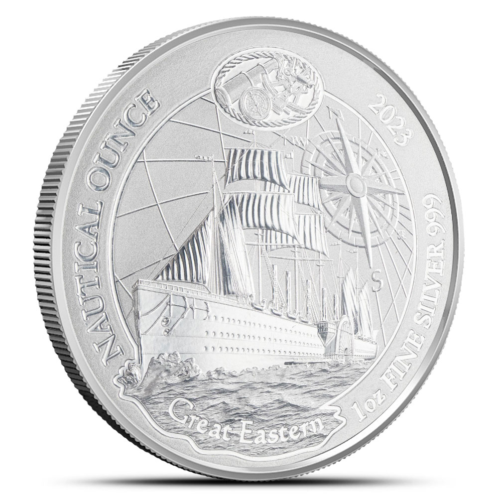 Qanon銀貨　A 1オンス　BU 1枚 Buy 2023 1 oz Rwandan Silver Great Eastern Nautical Ounce