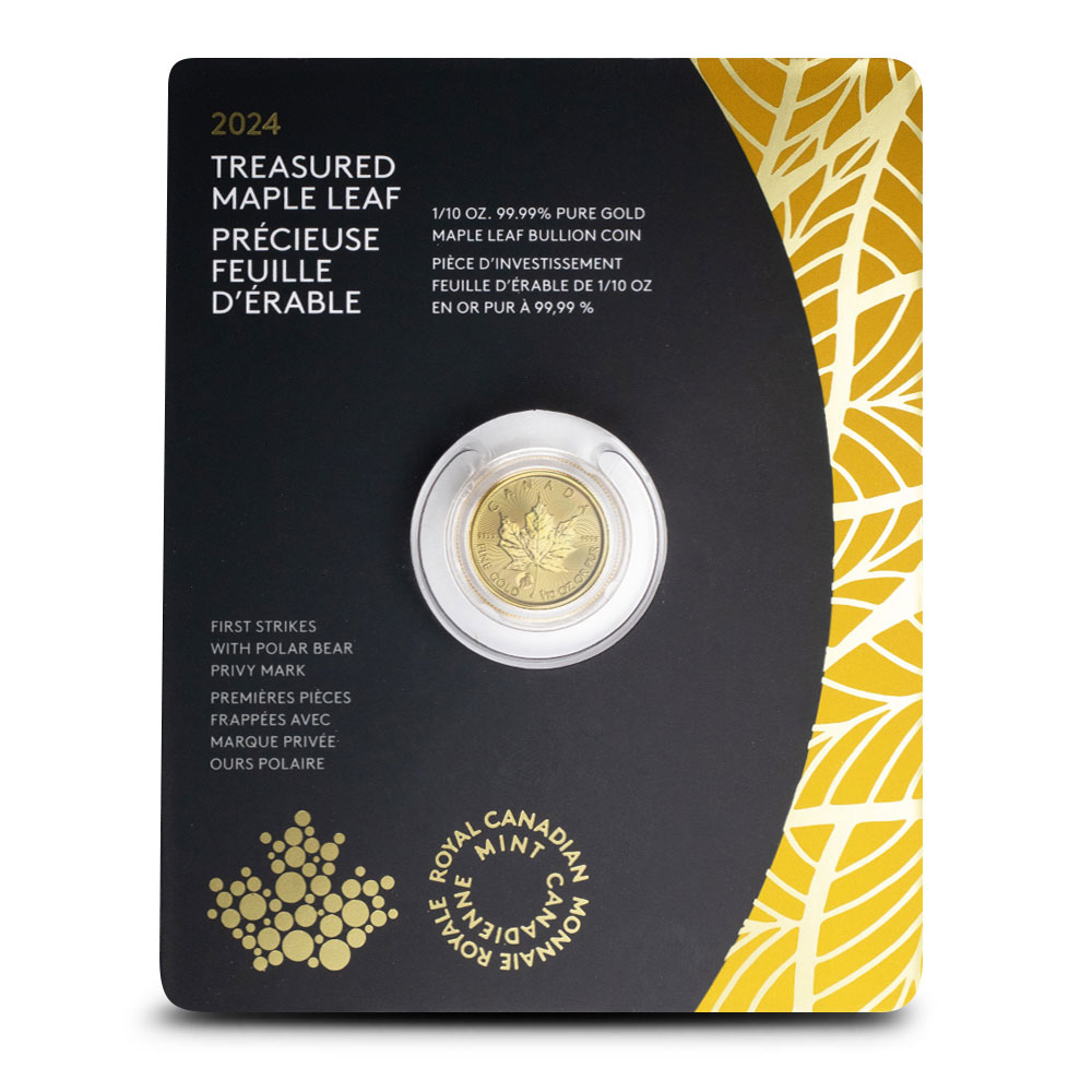 Buy 2024 1/10 oz Canadian Gold Treasured Maple Leaf Polar Bear Privy Coin  (New w/ Assay) | BullionMax ™