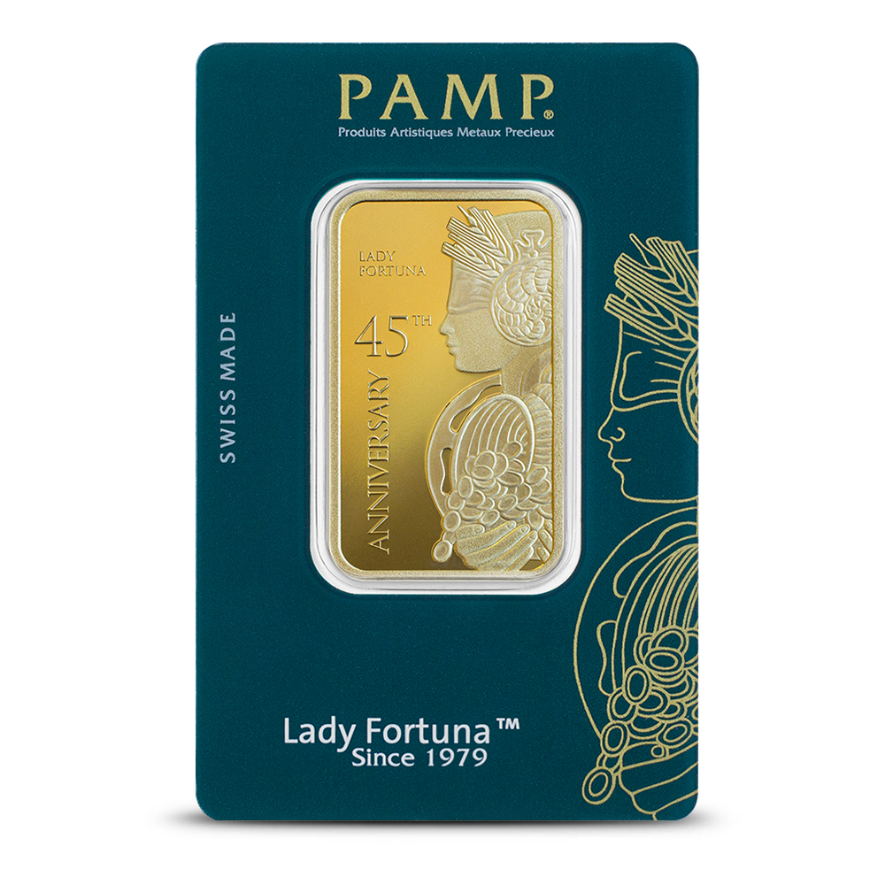 Buy 1 oz PAMP Suisse Lady Fortuna Veriscan 45th Anniversary Gold