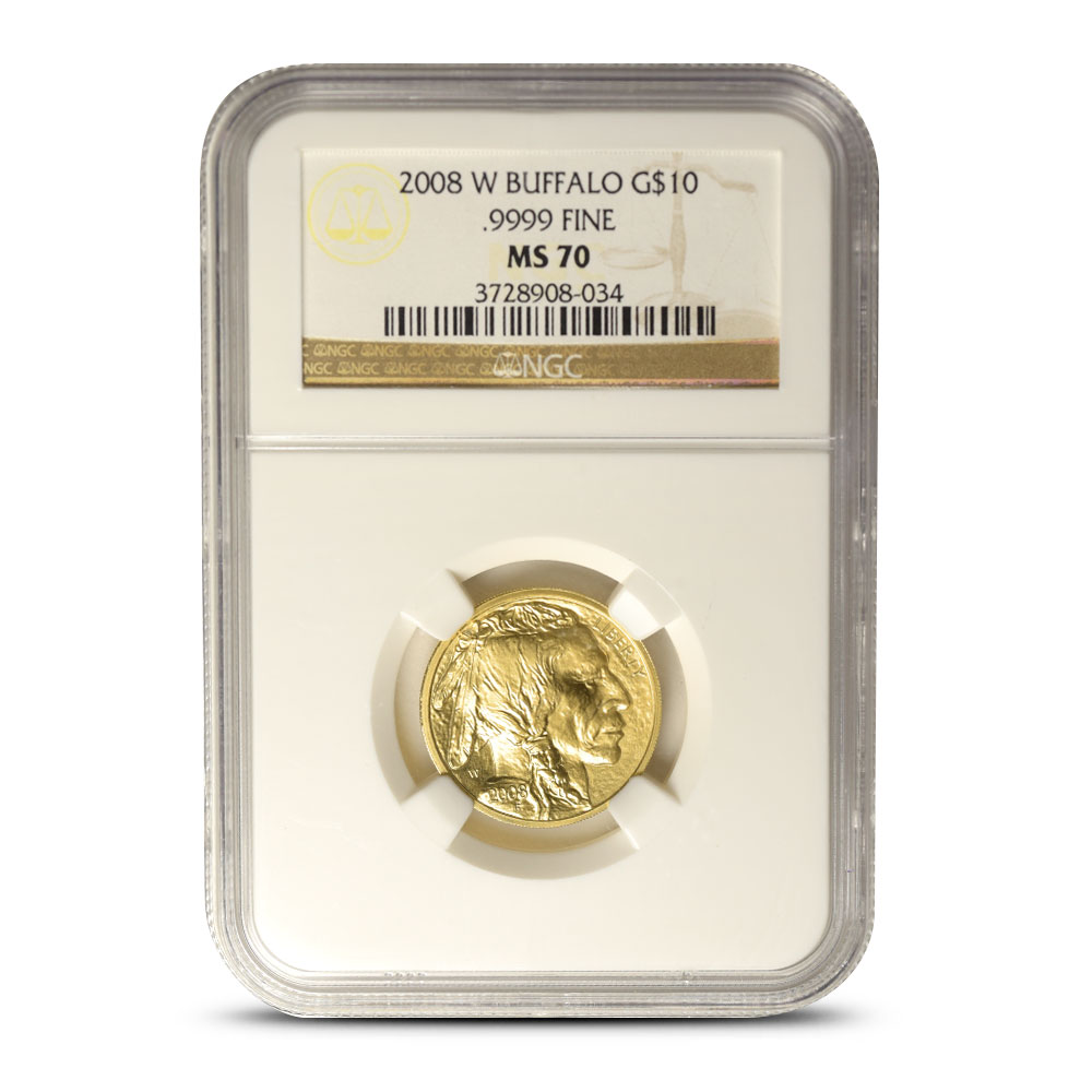 Buy 2008-W 1/4 oz American Gold Buffalo Coin NGC MS70 | BullionMax ™