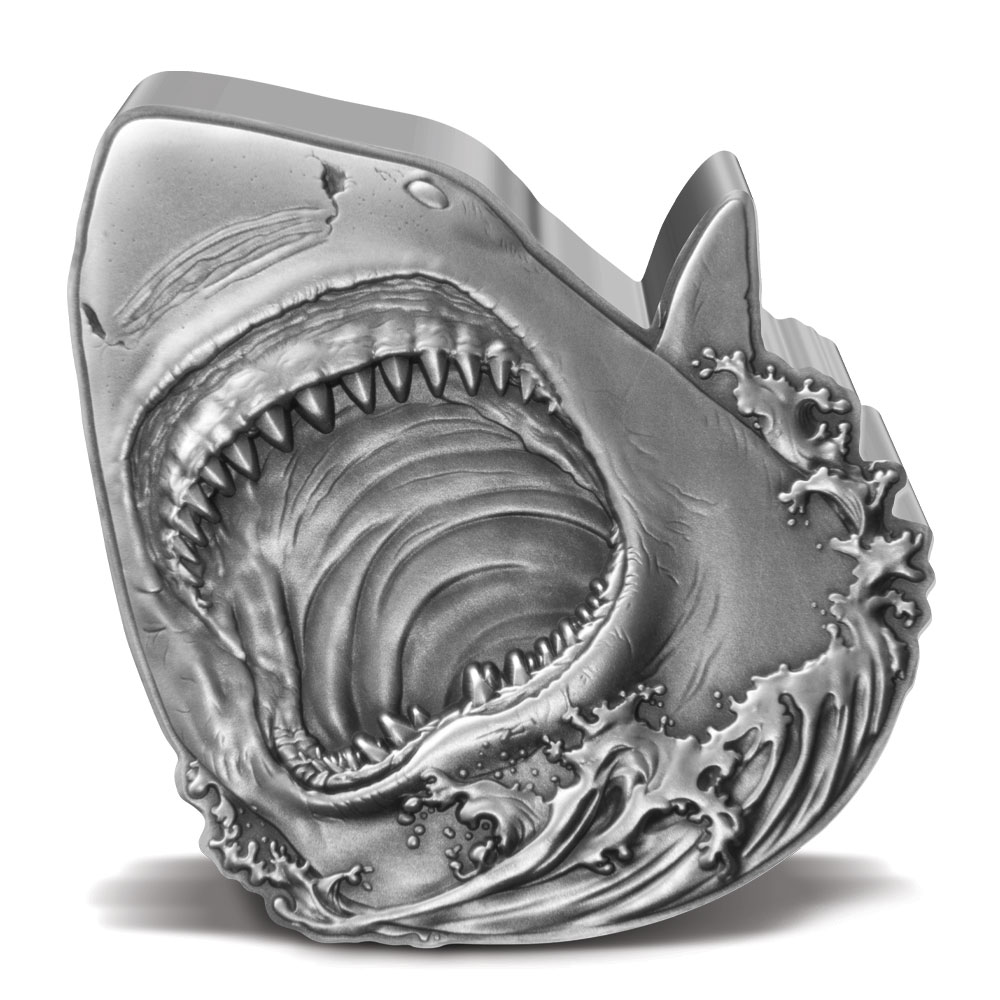 Buy 2024 2 oz Antique Niue Silver Shark Week Great White Shark Coin (Box +  CoA) | BullionMax ™