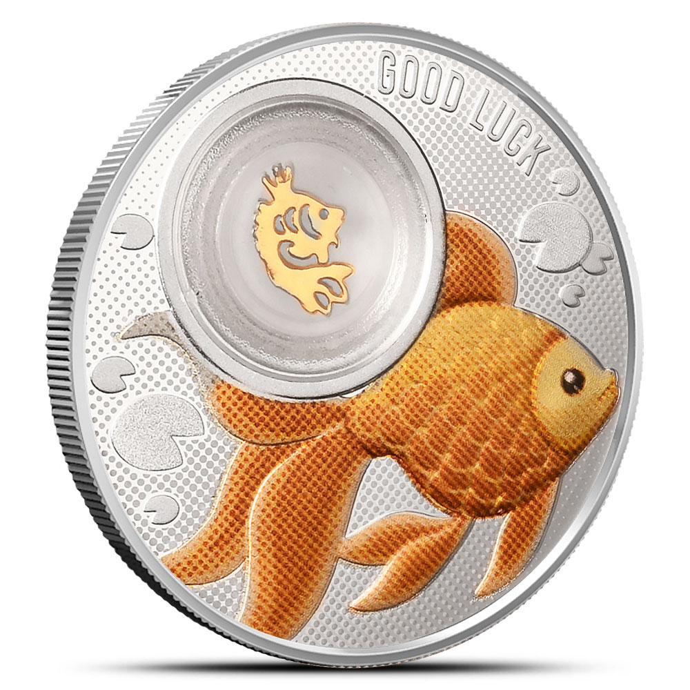 Buy 2024 14.14 Gram Proof Cameroon Silver Good Luck Goldfish Coin