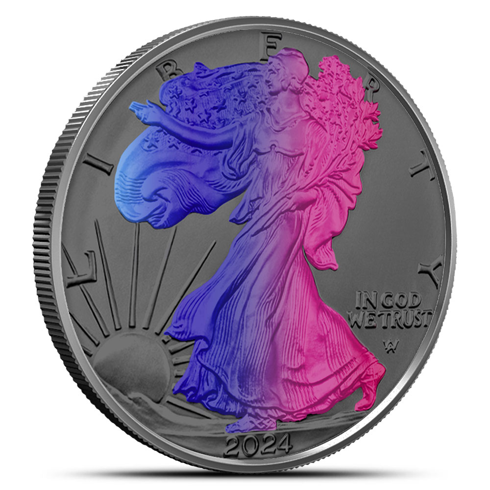 Buy 2024 1 oz Colorized American Silver Eagle Hologram Coin (Ruthenium, In  Capsule) | BullionMax ™