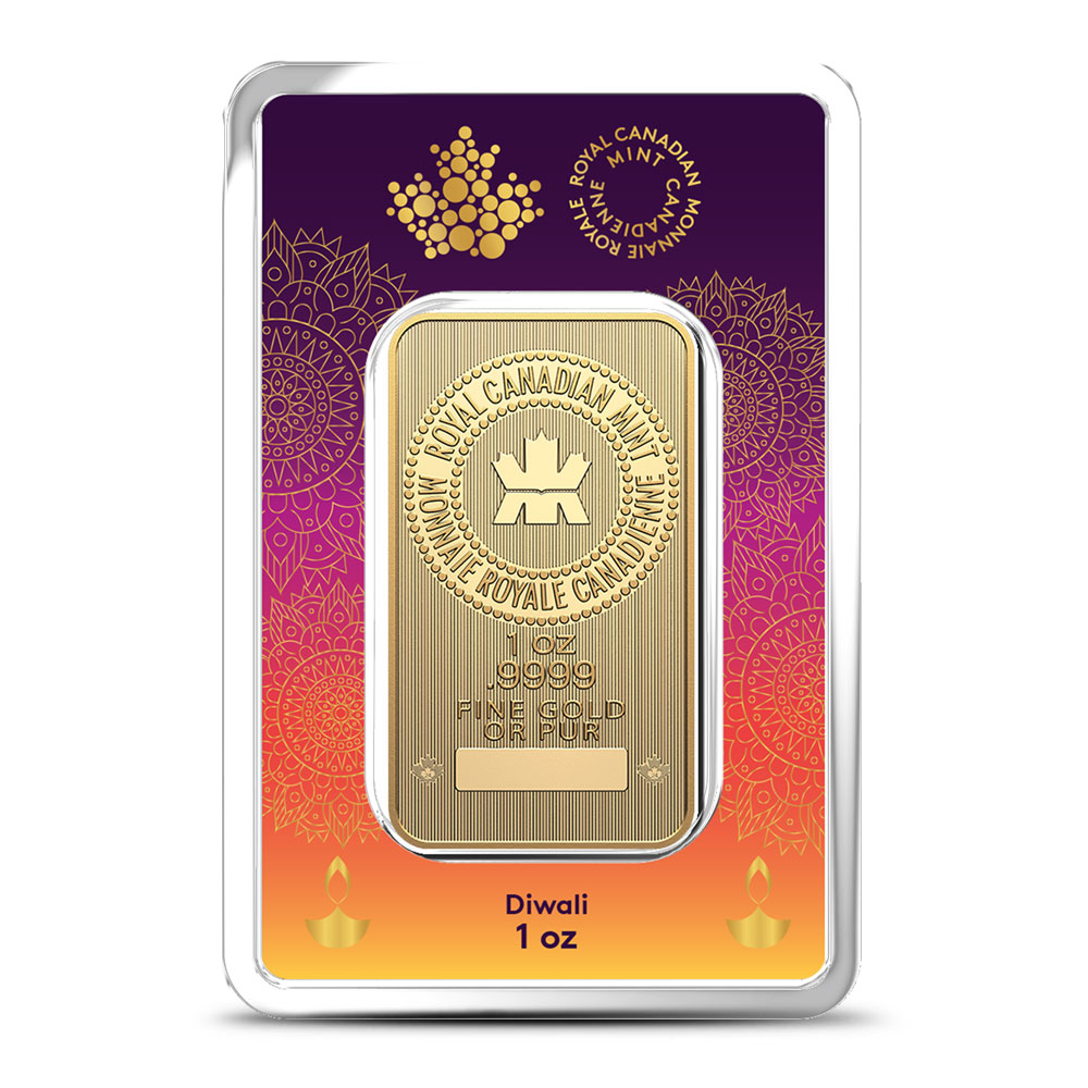 Buy 1 oz (RCM) Royal Canadian Mint Diwali Gold Bar (New w/ Assay) |  BullionMax ™