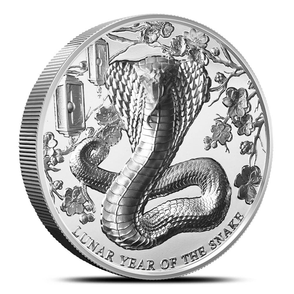Buy 2025 2 oz Pitcairn Island Silver Lunar Year of the Snake Coin