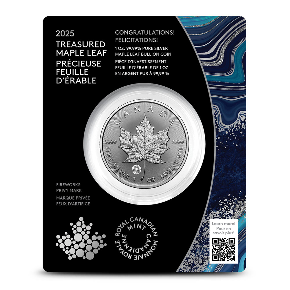 Buy 2025 1 oz Canadian Silver Treasured Maple Leaf Congratulations