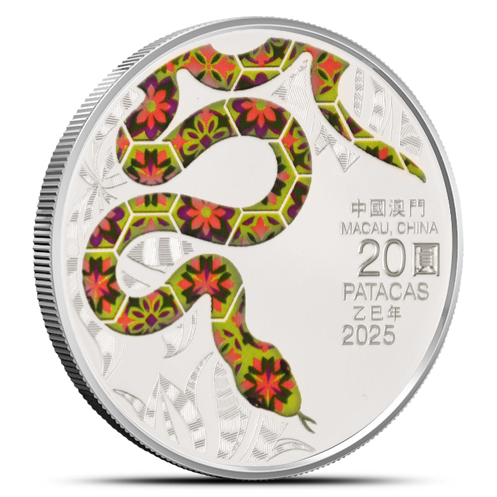 Buy 2025 1 oz Proof Macau Silver Lunar Snake Coin (Box + CoA