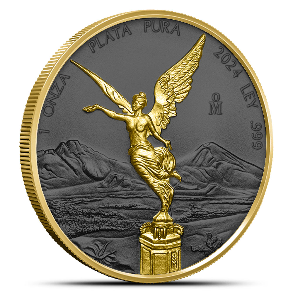 レア☆2024 リベルタード ゴールデンマーブル 1oz 銀貨 純銀 メキシコ Buy 2024 1 oz Golden Ring Mexican Silver Libertad Coin (Ruthenium