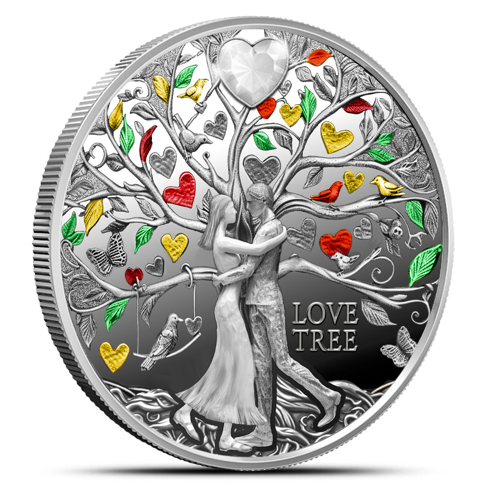Buy 2025 17.5 Gram Proof Niue Silver Love Tree Coin | BullionMax ™