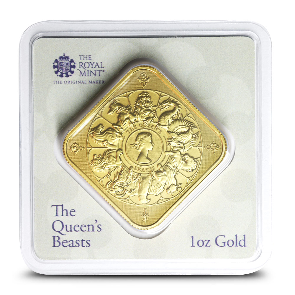 Buy 1 oz The Royal Mint Queen's Beast Completer Gold Bar (New