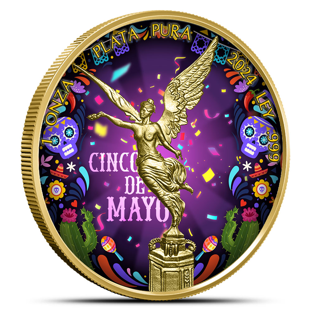 Buy 2024 1 oz Colorized Mexican Silver Libertad Cinco de Mayo Coin
